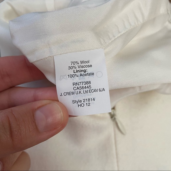 J. Crew Colorblock Black/Ivory Wool Pencil Skirt - Picture 4 of 5